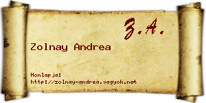 Zolnay Andrea névjegykártya
